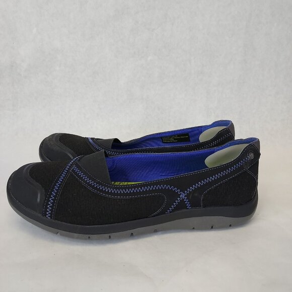 Cobb Hill FitSpa Flat Women's 7.5 Wide Pull On Shoe Black Blue Comfort Arch Supt - Picture 9 of 13